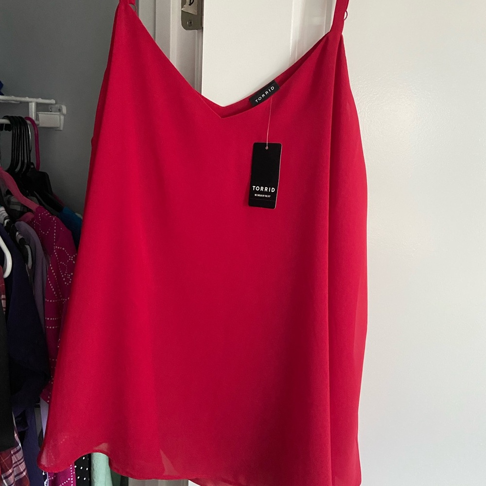 Red dress tank with adjustable straps